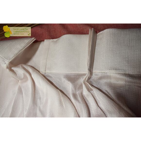 Threshold 34x63" Light Filtering Pebbled Satin Back Tab Curtain Panel Ivory* - Picture 2 of 7